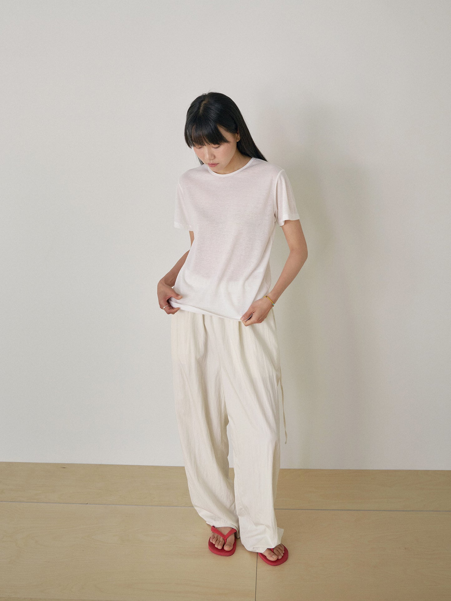 Linen Basic Short Sleeve - Ivory