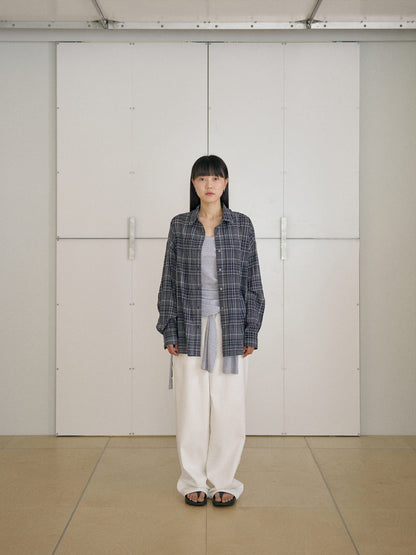 Check Wire Shirt - Navy 12