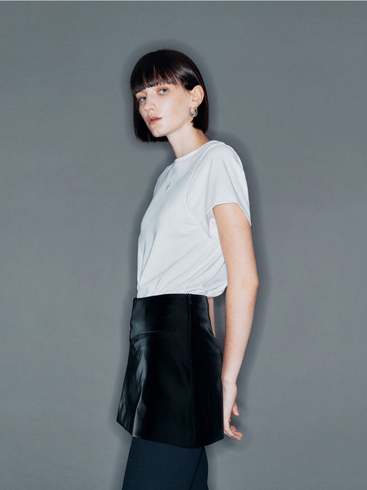 【ARIK. アリク】ASCELLA Logo half sleeve t-shirt White 　素材表記が相違＊＊＊소재 표기가 다름
