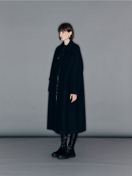 ARIK. アリク ラグランスリーブ オーバーサイズ ウールコート ダークネイビー レディース 韓国ファッション