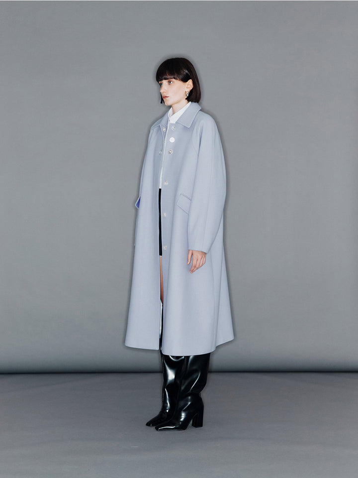 【ARIK. アリク 2025AW】SABIK Raglan sleeve oversized wool coat Frost Blue