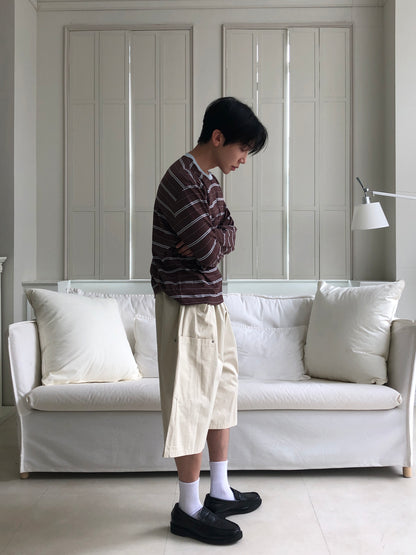 Embroidered Logo Stripe Ringer Long Sleeve Tee 2