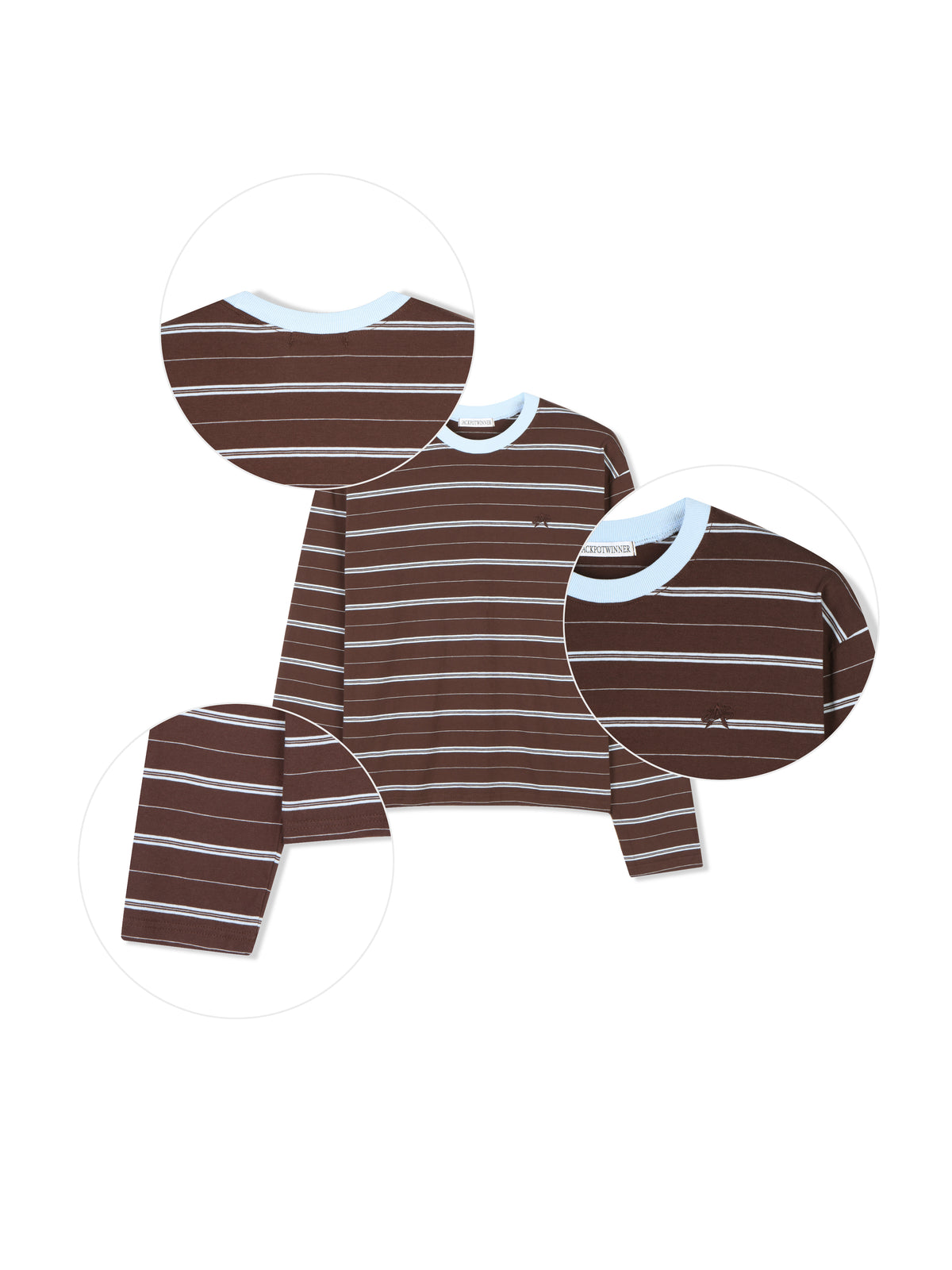 Embroidered Logo Stripe Ringer Long Sleeve Tee 9