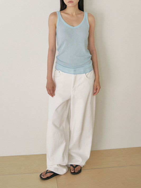 Summer V-neck Sleeveless - Blue