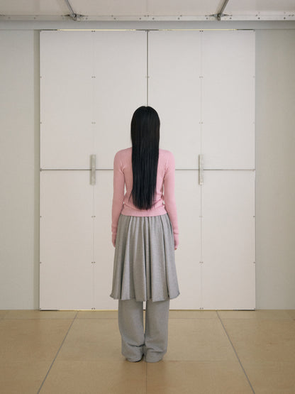 MARAN Double V-neck Rib Pullover - Pink 商品画像20/21