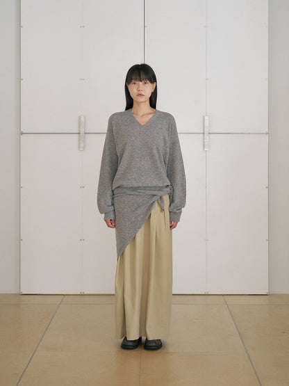 MARAN Cashmere Blend V-neck Pullover - Gray 商品画像18/21