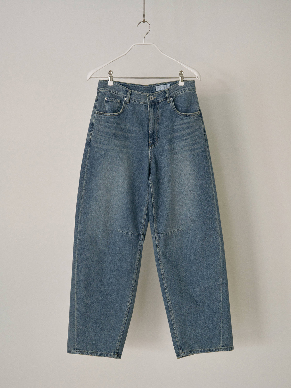 Curved Denim Pants - Indigo 6