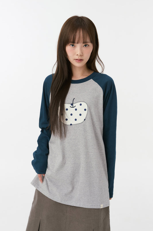 [9/18予約ベソン] APPLE RAGLAN OVER FIT LONG SLEEVE, GRAY
