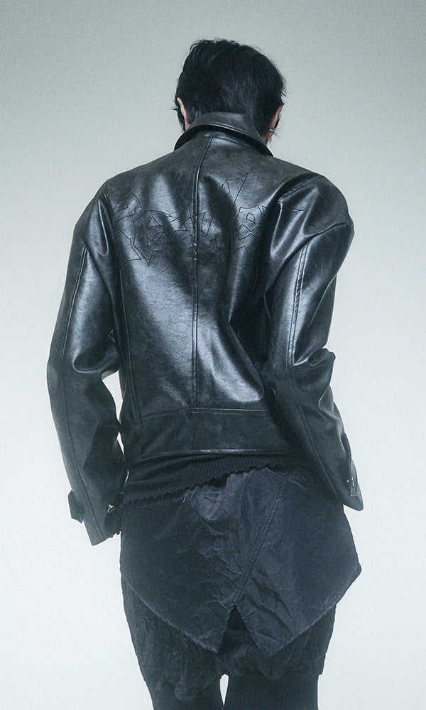 Reculer Signature stitch leather jacket(ブラック) 商品画像1/5