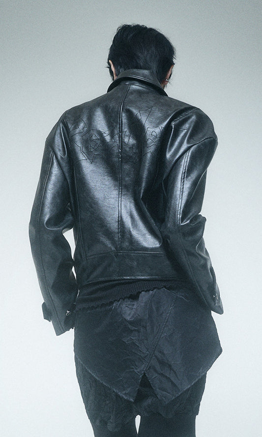 Reculer Signature stitch leather jacket(ブラック) 商品画像1/5