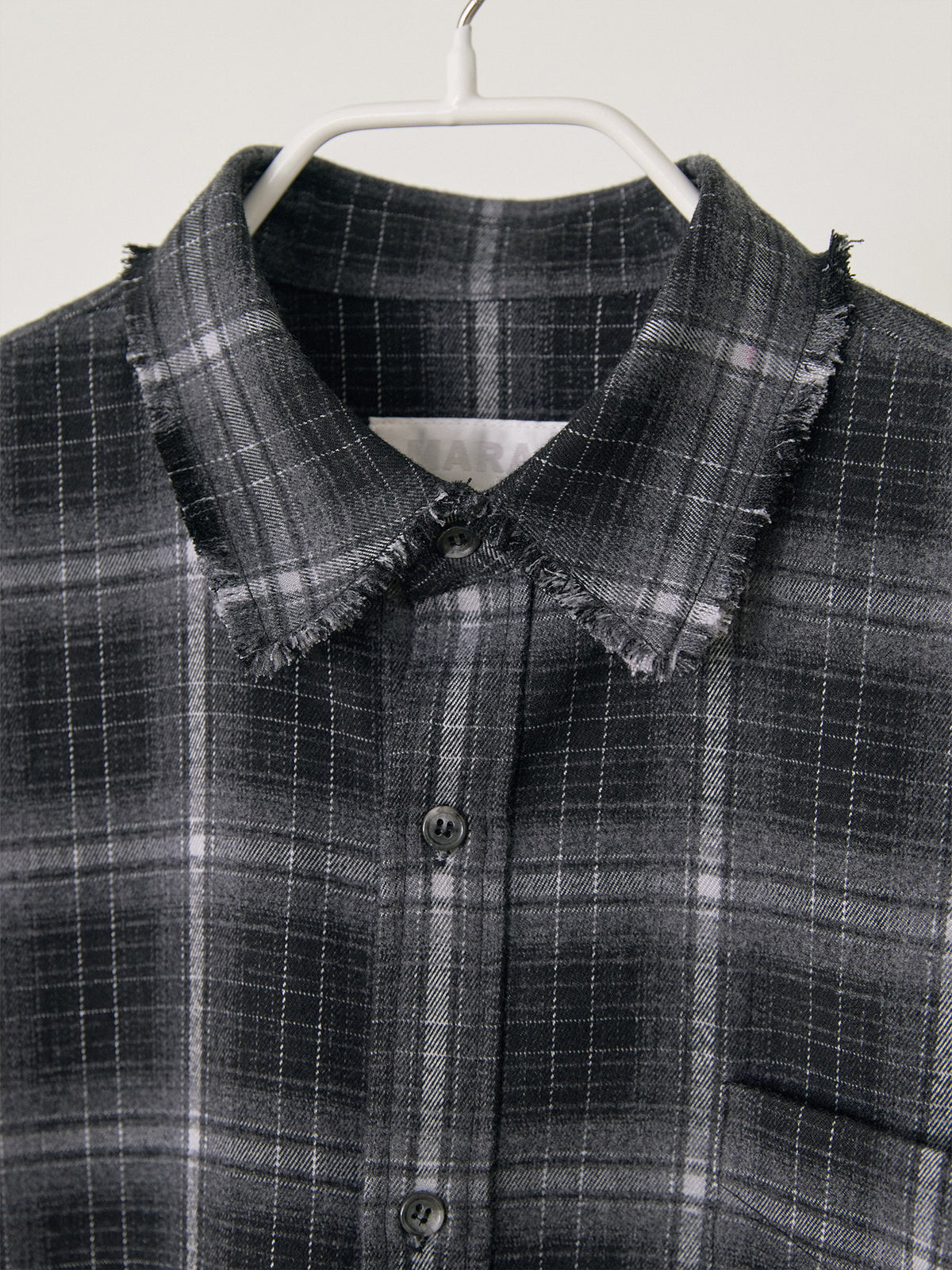 MARAN Fringe Check Shirt - Black 商品画像17/19
