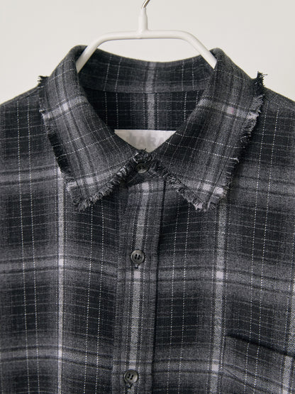MARAN Fringe Check Shirt - Black 商品画像17/19