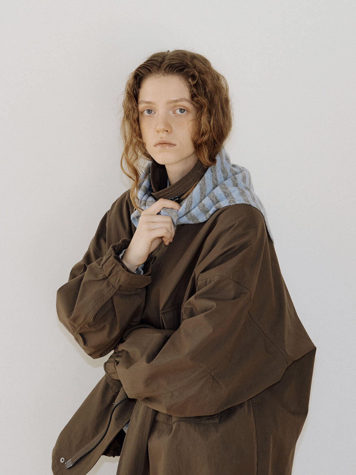 Stripe Square Scarf - Blue 2