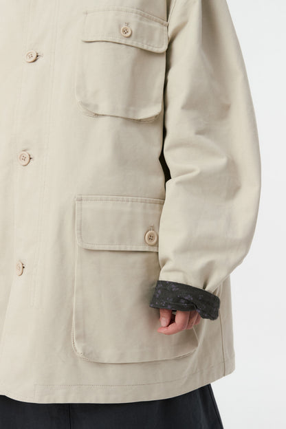 REVERSIBLE FLORAL COTTON JACKET, BEIGE