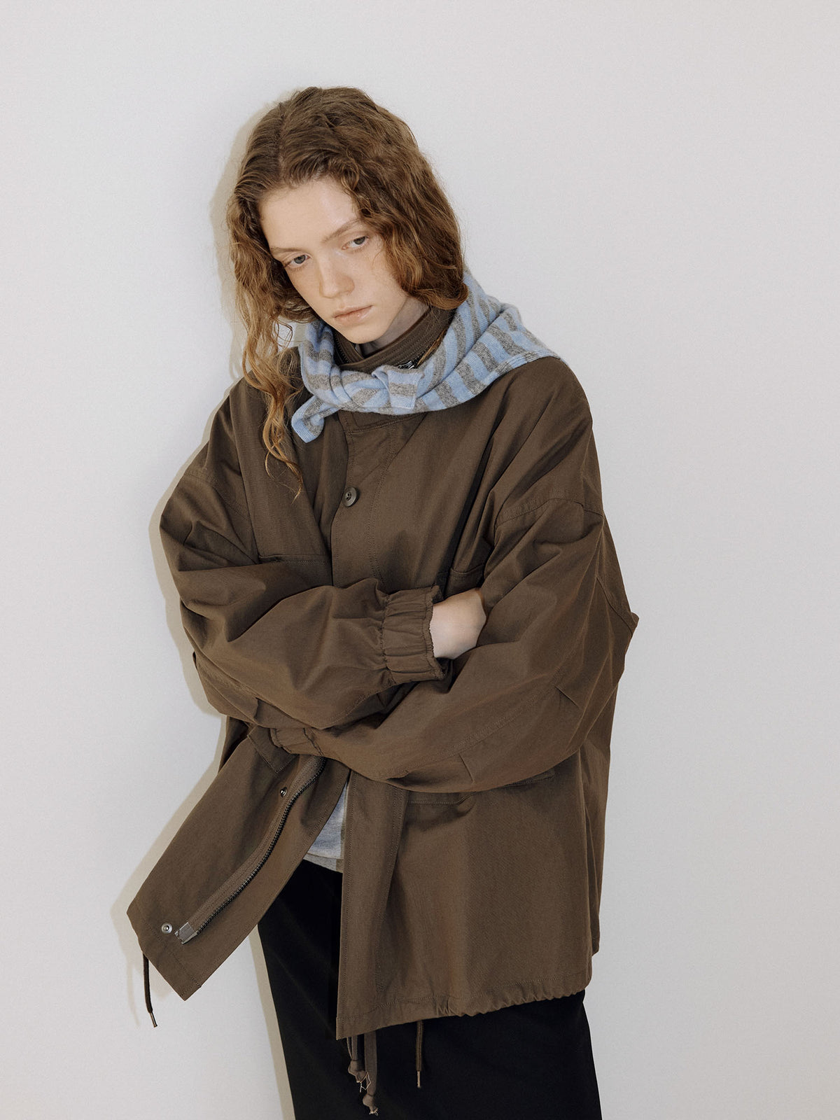 Stripe Square Scarf - Blue 3