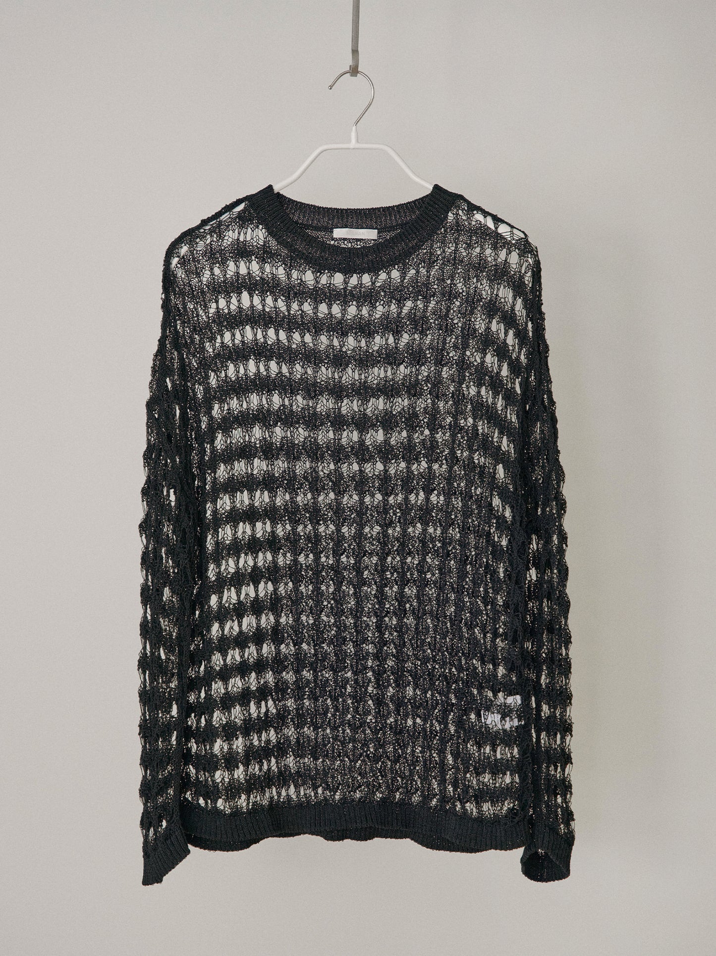 Net Round Pullover - Black