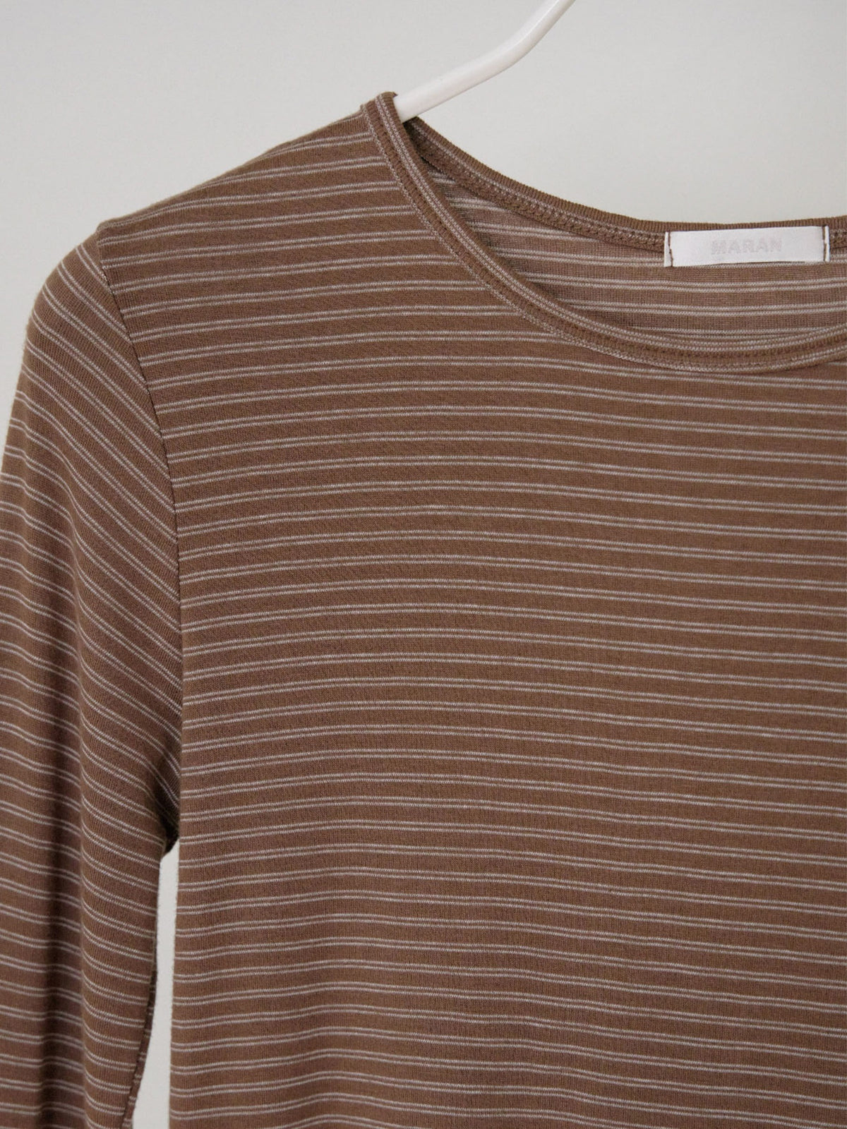 Rib Stripe Long Sleeve - Brown 1