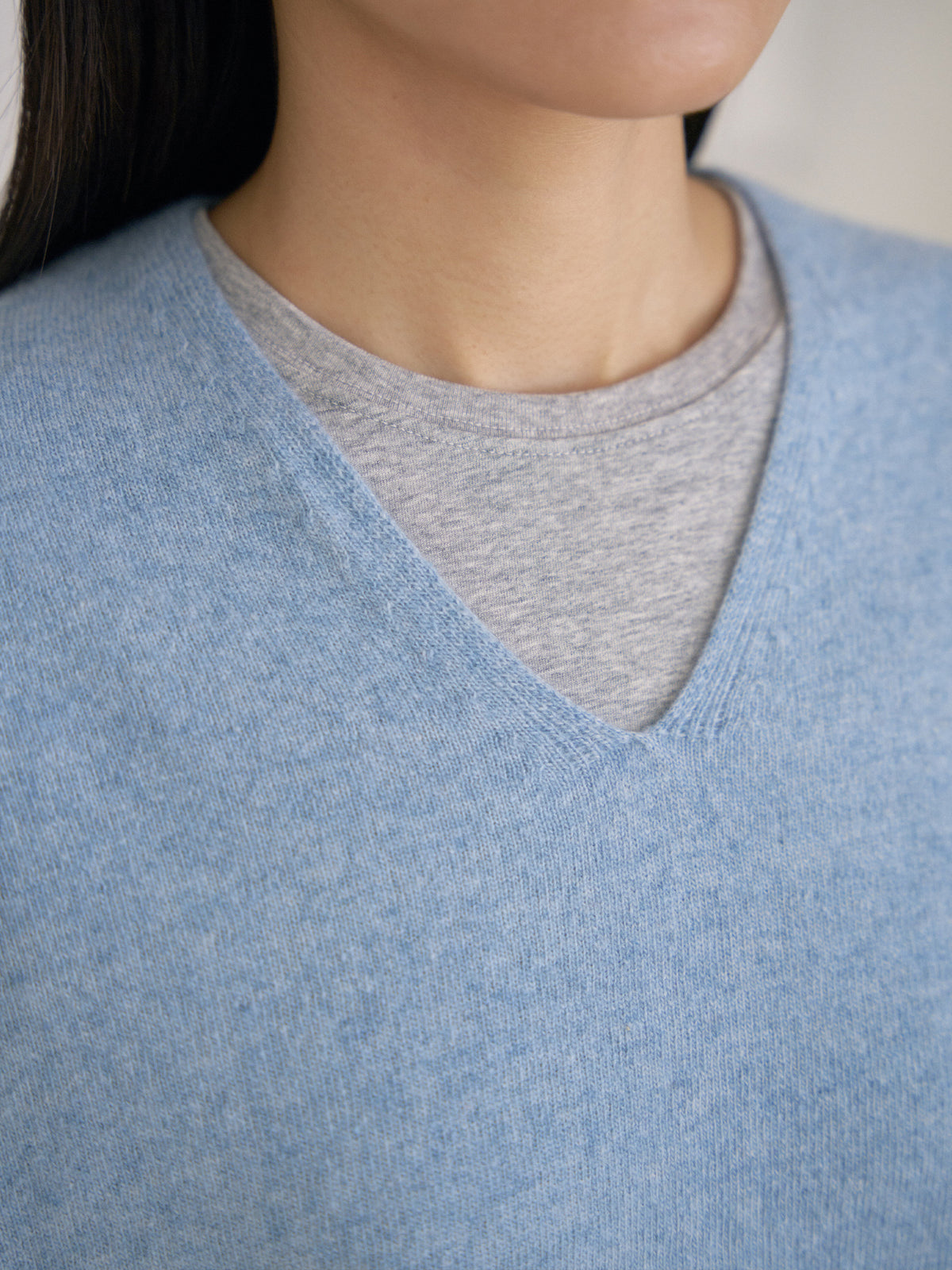 MARAN Cashmere Blend V-neck Pullover - Blue 商品画像15/21