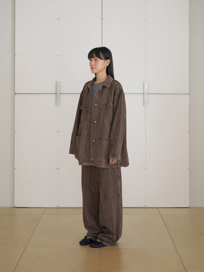 MARAN Brown Crack Coverall Jacket - Brown 商品画像15/21