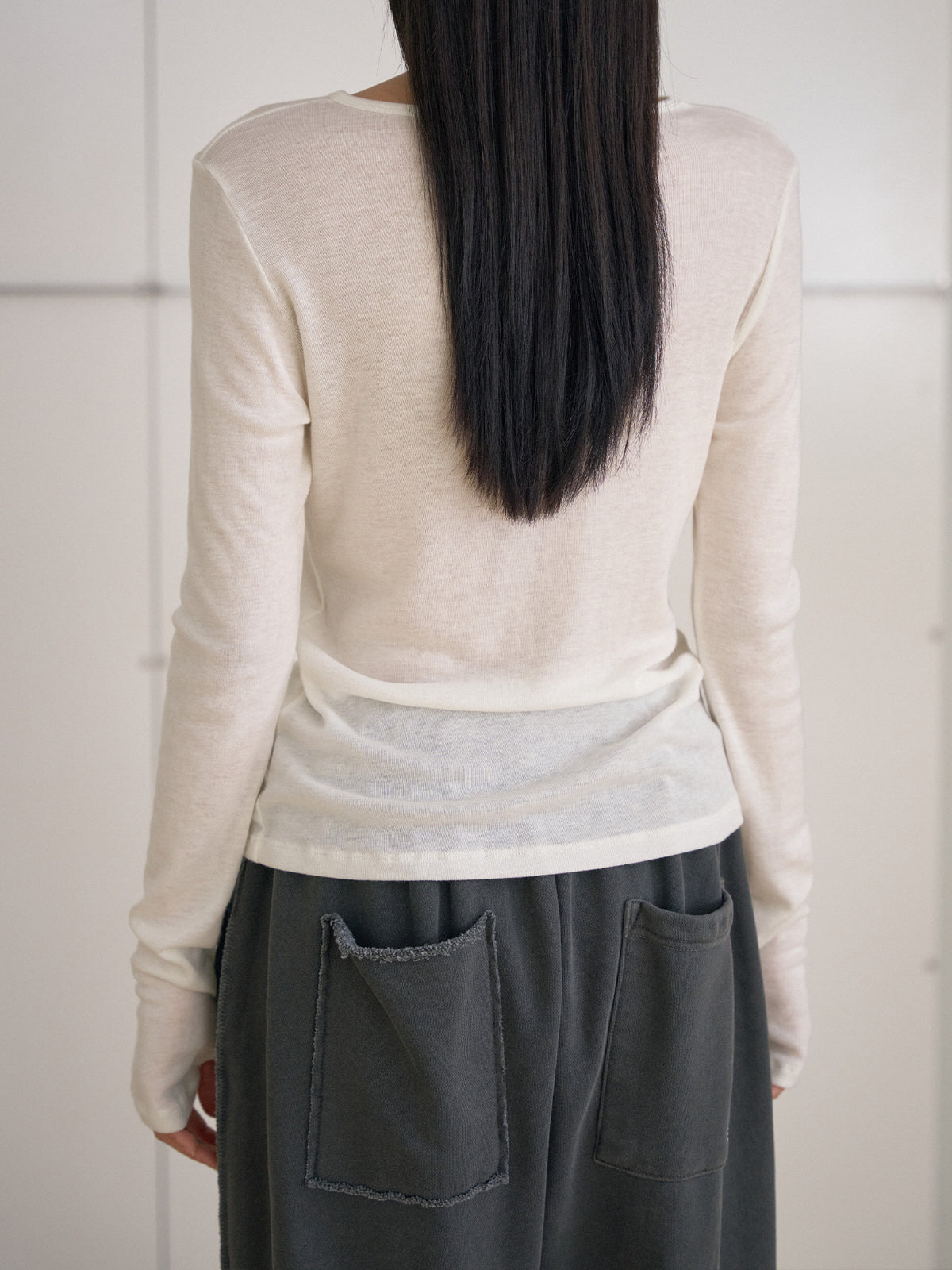 MARAN Finger Hole Long Sleeve - Ivory 商品画像13/21