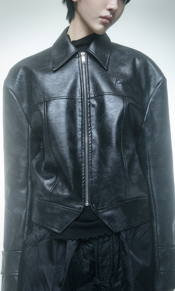 Reculer Signature stitch leather jacket(ブラック) 商品画像2/5