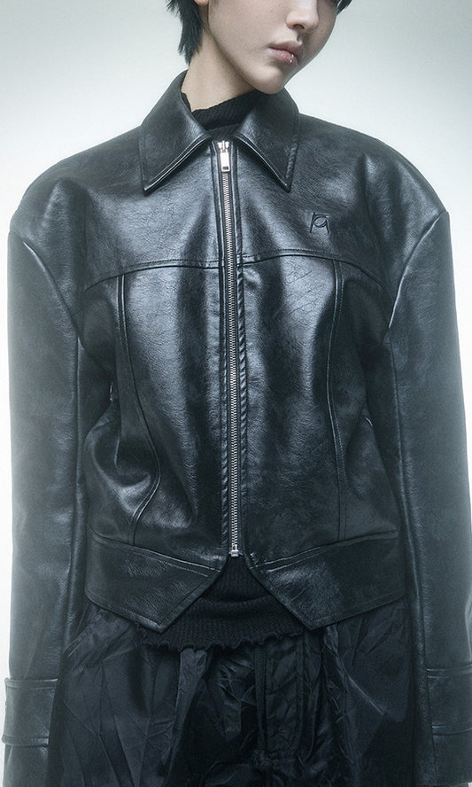 Reculer Signature stitch leather jacket(ブラック) 商品画像2/5