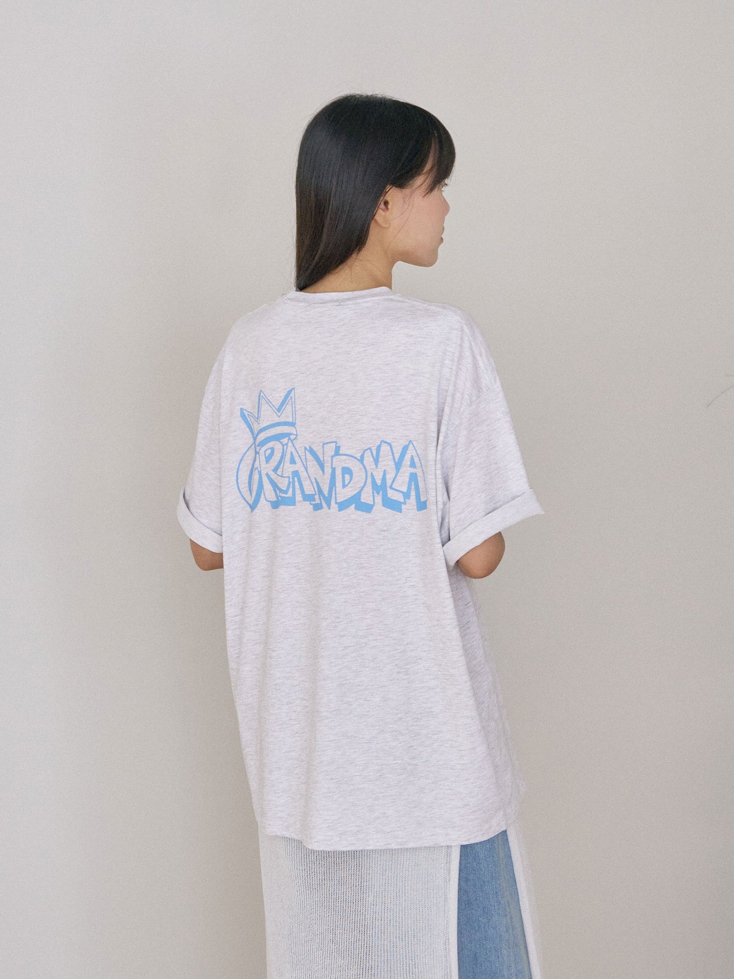 Granma Printing Short Sleeve - Light Gray