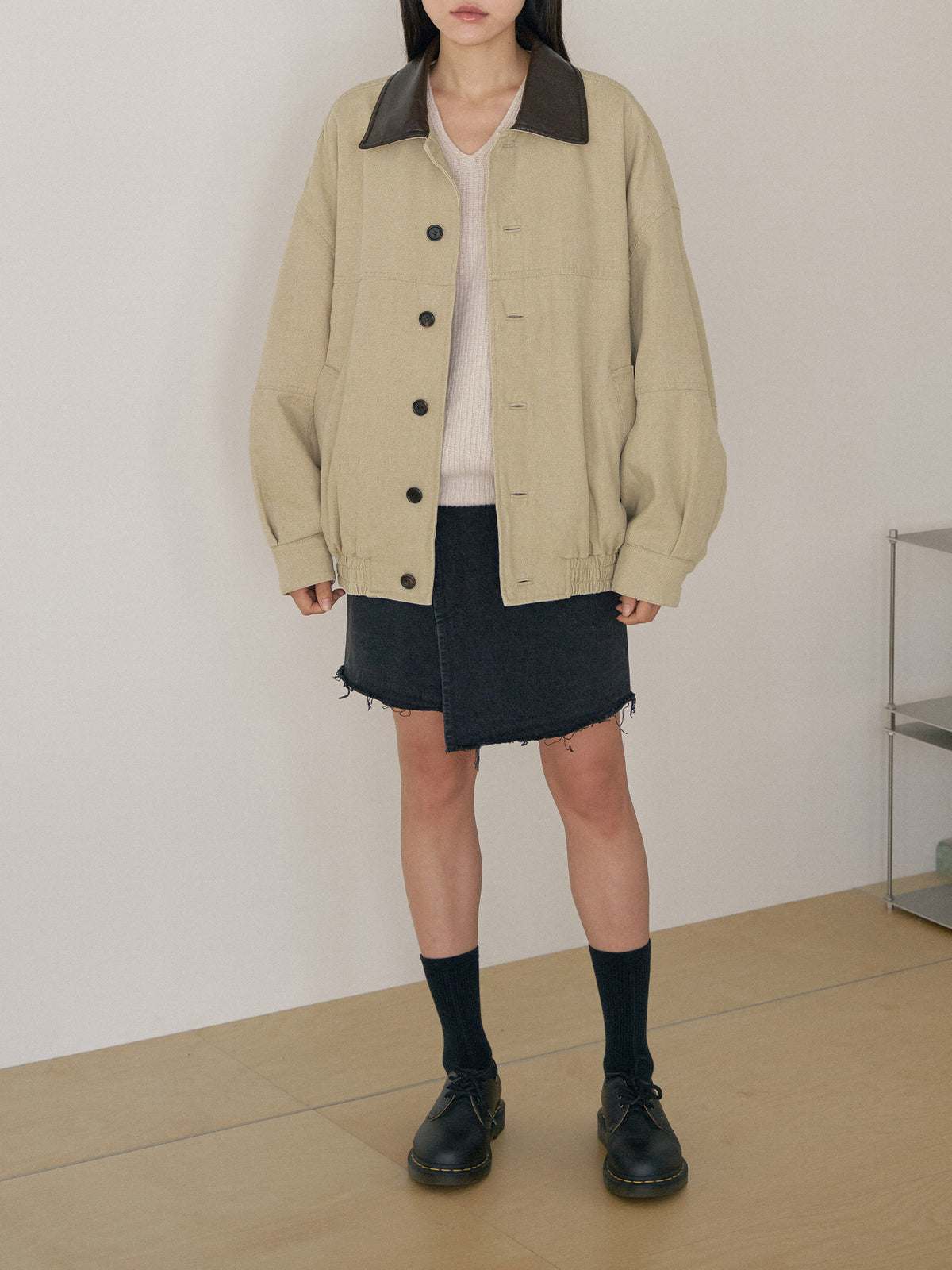 MARAN Washed Oxford Blouson - Beige 商品画像15/21
