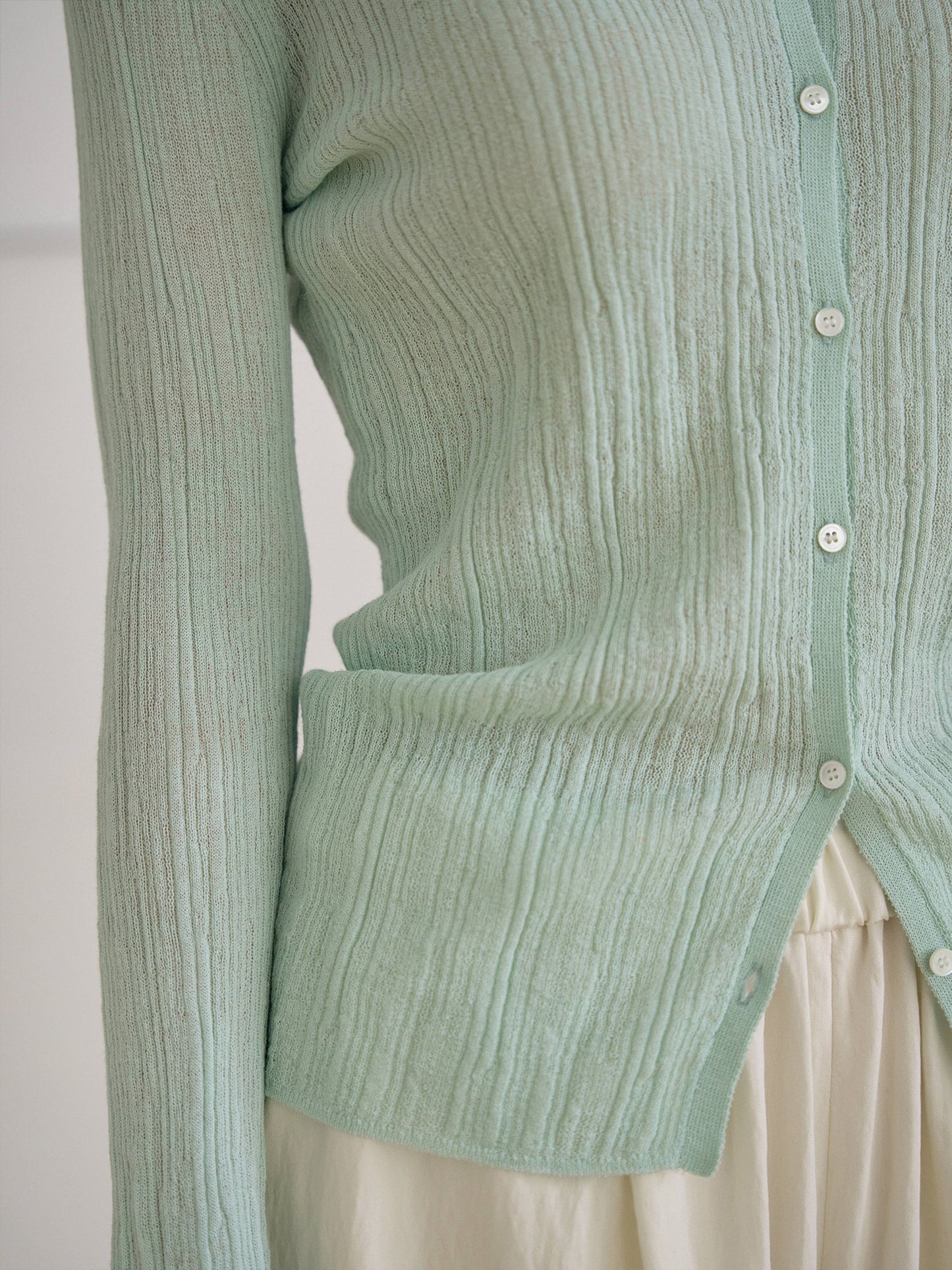 Multi Rib Cardigan - Mint