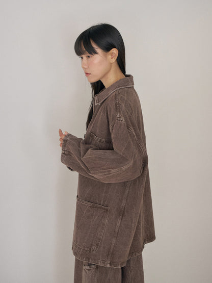 Brown Crack Coverall Jacket - Brown 6