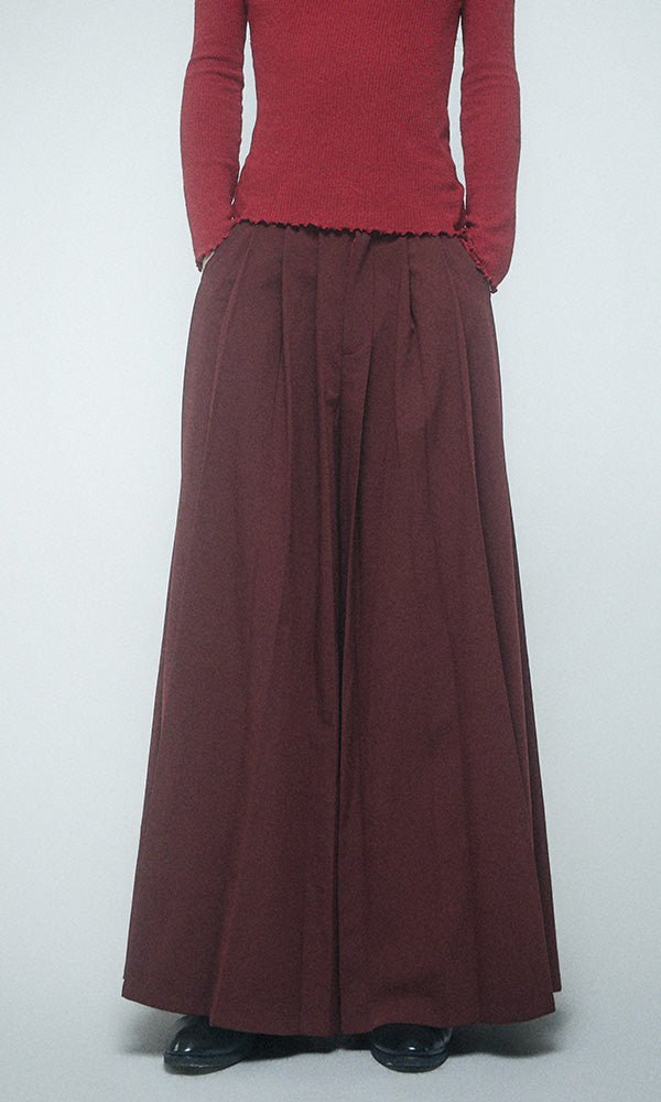 【Reculer レキュリー】Wide pleated pants Burgundy