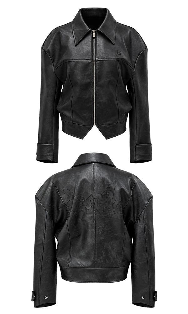 Reculer Signature stitch leather jacket(ブラック) 商品画像4/5
