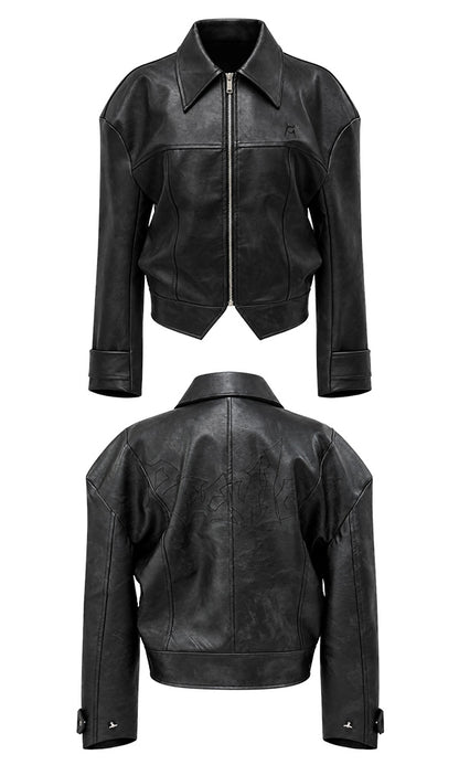 Reculer Signature stitch leather jacket(ブラック) 商品画像4/5