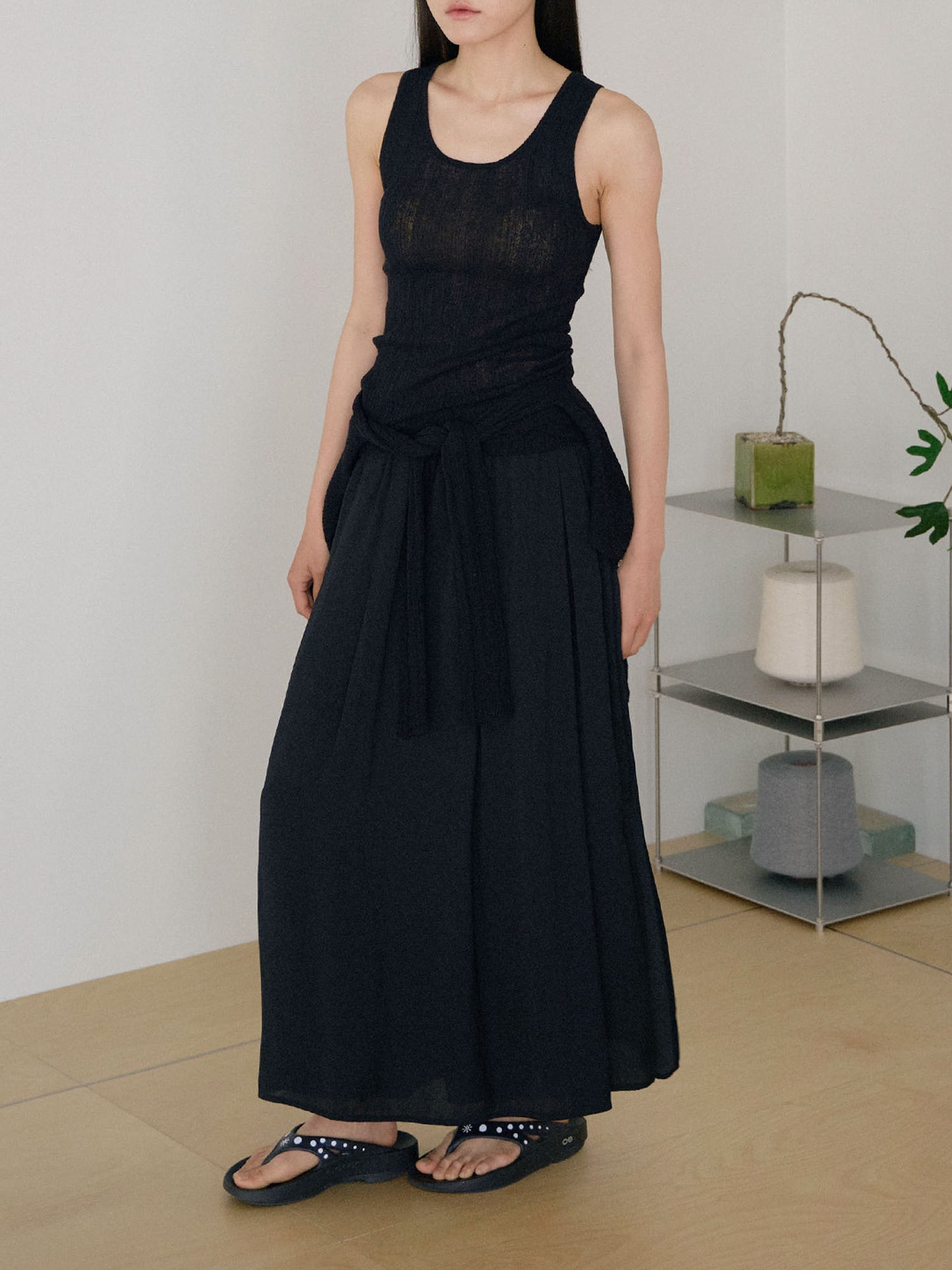 Multi Rib Sleeveless - Black