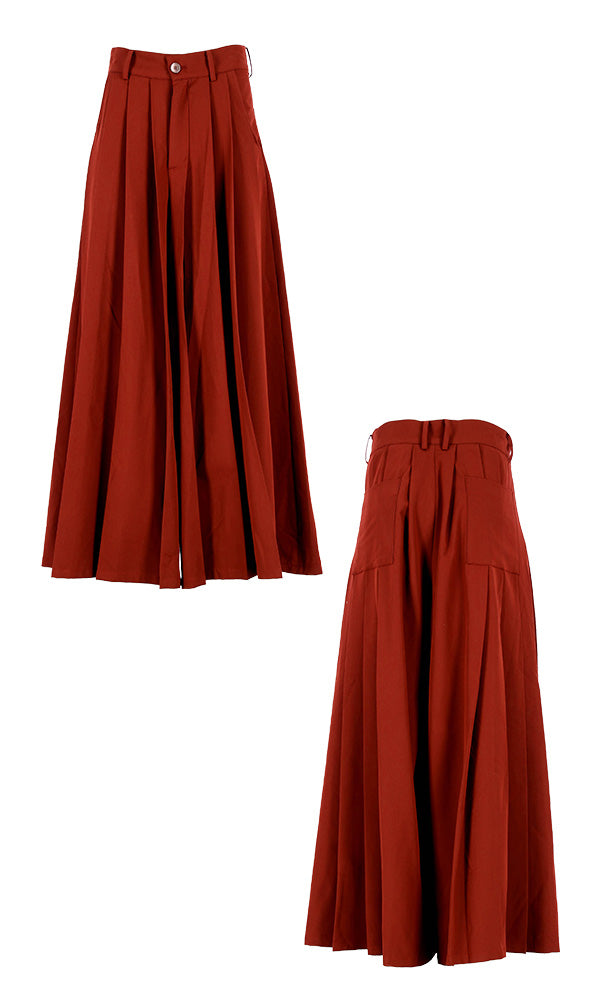 【Reculer レキュリー】Wide pleated pants Burgundy