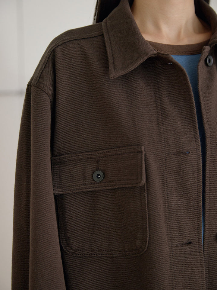 【MARAN】Cotton Twill Coverall Jacket - Brown