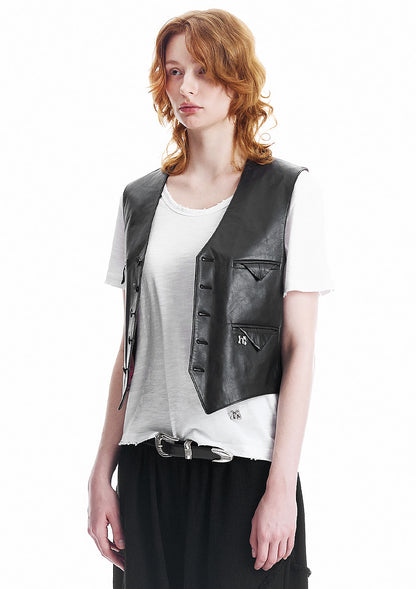 Holy Lambskin Pocket Point Vest