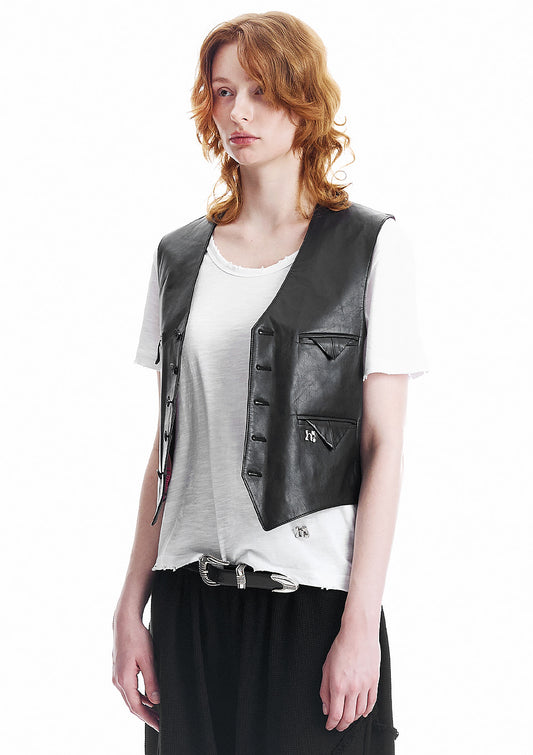 Holy Lambskin Pocket point Vest