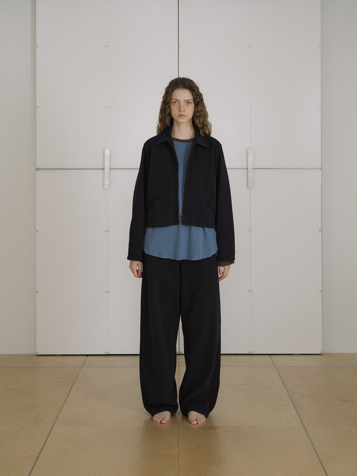Cotton Twill Crop Jacket - Navy 6