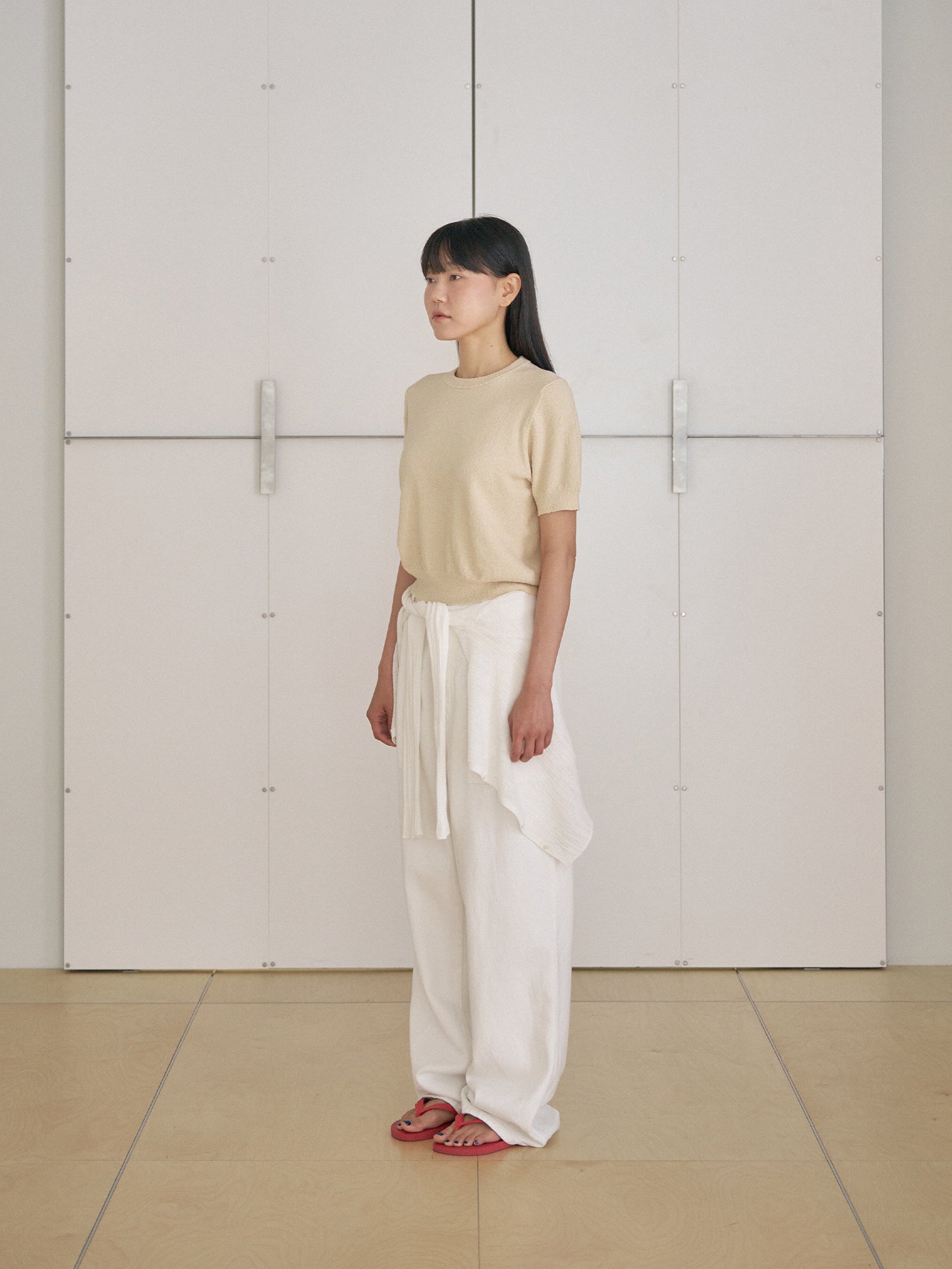 Boucle Round Half Sleeve - Beige