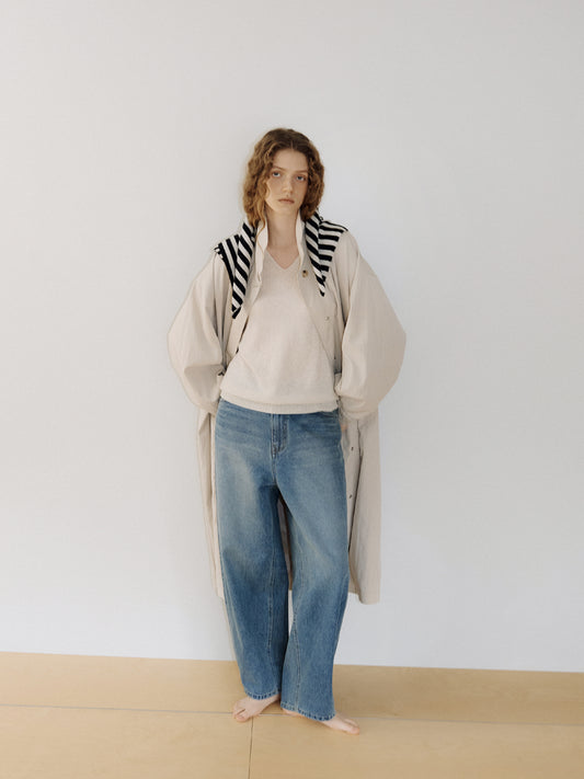 Stripe Square Scarf - Black 5