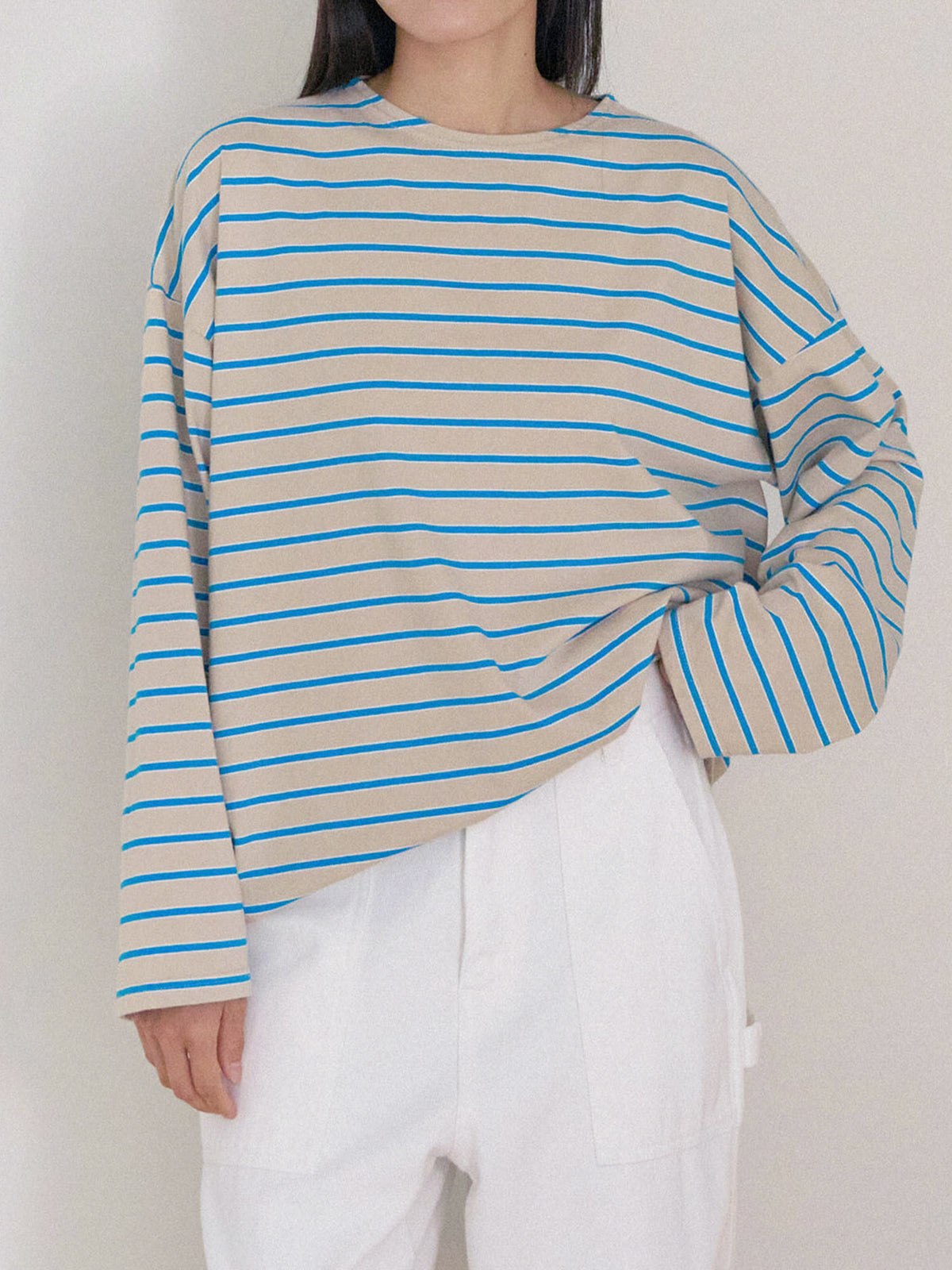 Bridge Boat Neck Long Sleeve - Beige 5