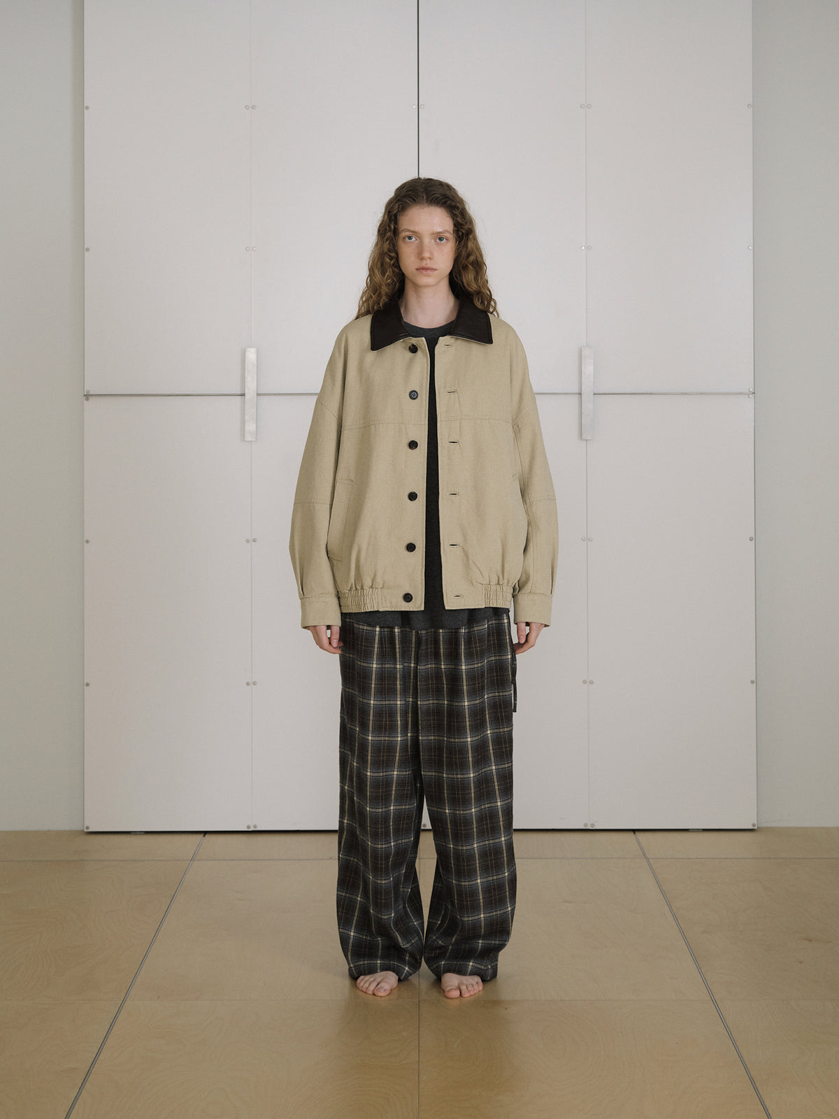 Washed Oxford Blouson - Beige 6