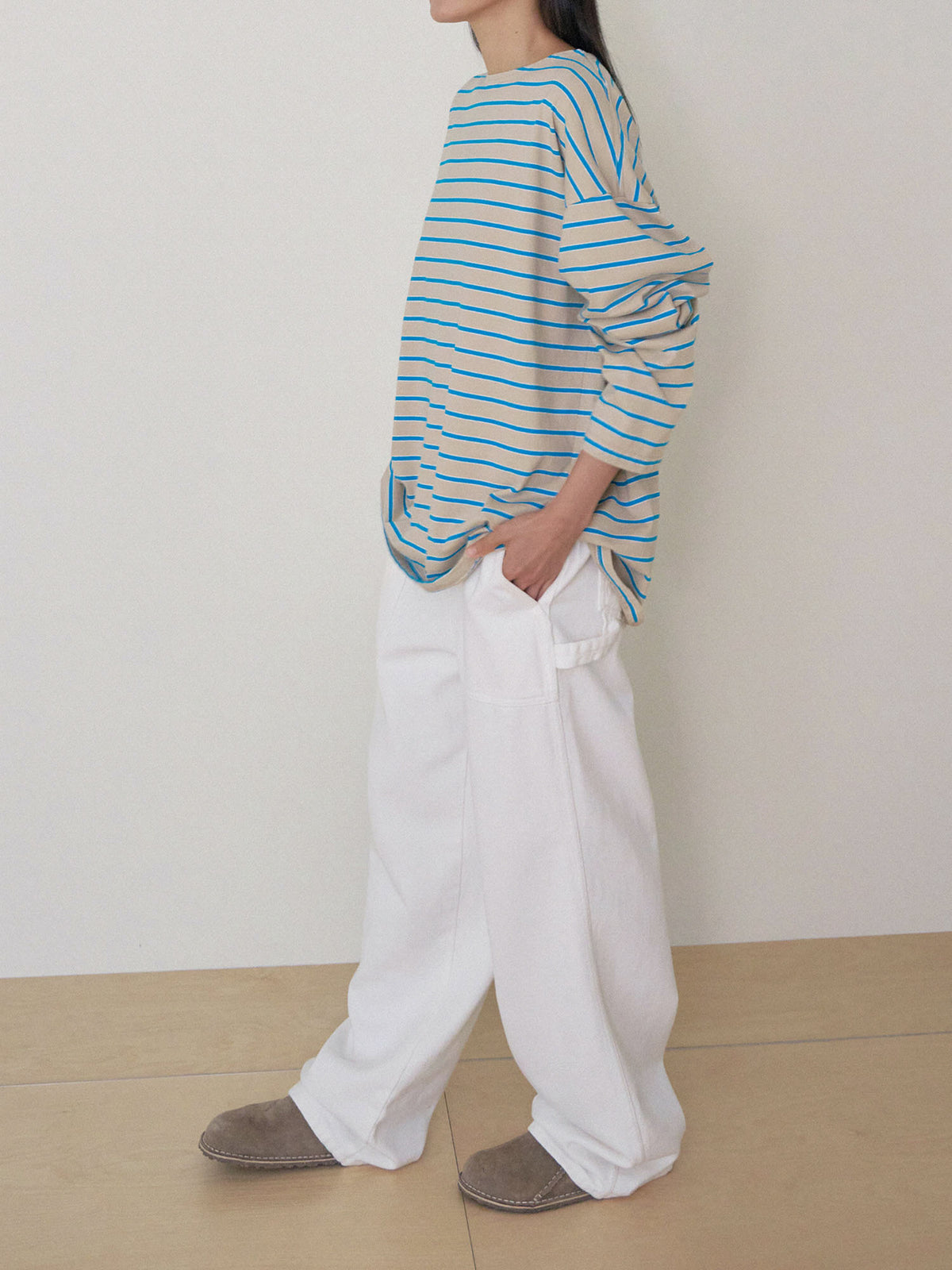 Bridge Boat Neck Long Sleeve - Beige 4