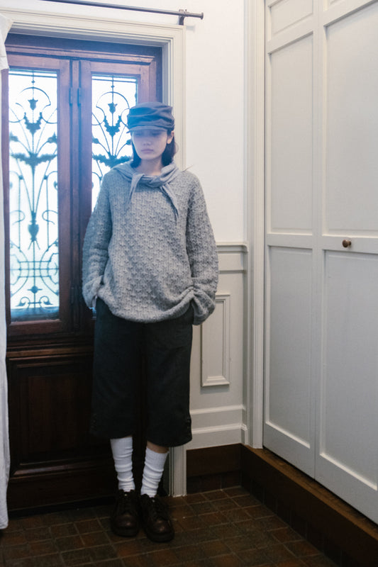 [9/28予約配送] VINTAGE DOT BUTTON CAPRI PANTS, CHARCOAL