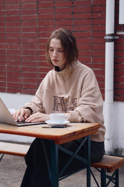 [HER&SHE 2025AW] Paisley Semi Zip-Up Sweatshirt