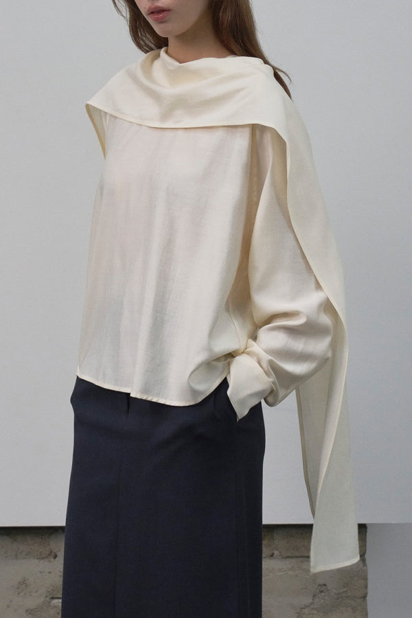 【HER&SHE 2025AW】Soft-belted Tie Blouse