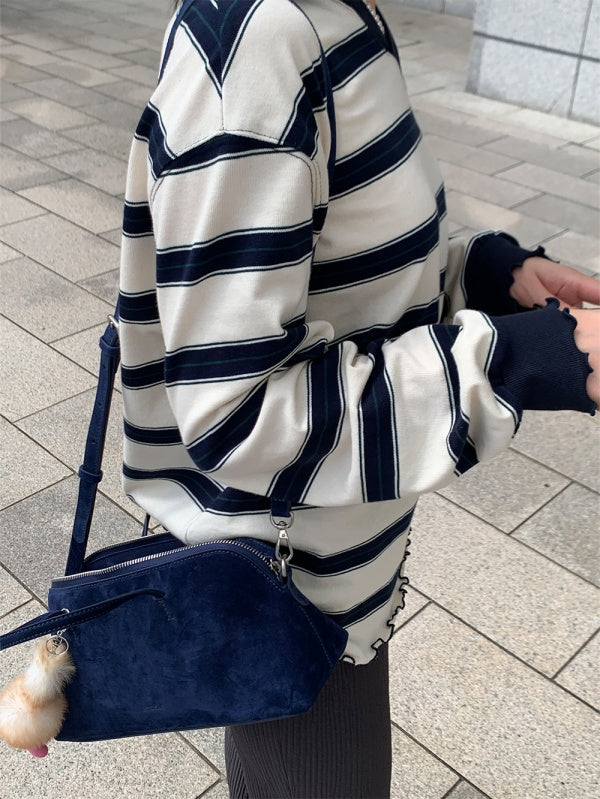 【HER&SHE 2025AW】Frill Striped Long Sleeve