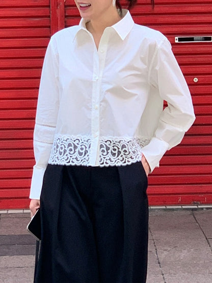 [HER&SHE 2025AW] A Lace Bell Shirt 