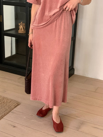 [HER&SHE 2025AW] Velvet Cozy Long Skirt